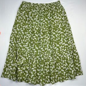Antthony Original Green White Ikat Tiered Maxi Skirt 1X Cotton 19757 NWT